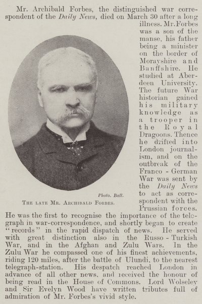 Merhum Bay Archibald Forbes by English Photographer
