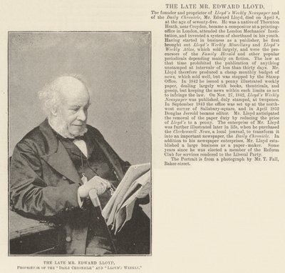 Rahmetli Bay Edward Lloyd, Daily Chronicle ve Lloyds Weekly