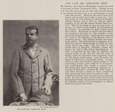 Merhum Bay Theodore Bent by English Photographer