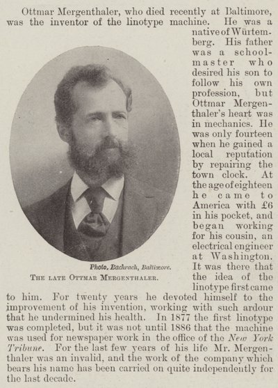 Geç Ottmar Mergenthaler by English Photographer