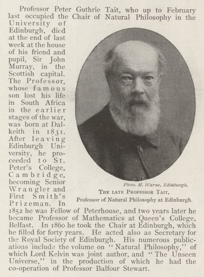 Rahmetli Profesör Tait, Edinburgh