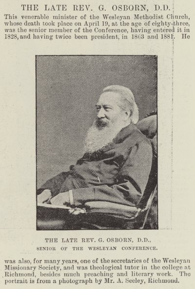 Rahmetli Muhterem G Osborn, DD, Wesleyan Konferansı Kıdemlisi by English Photographer
