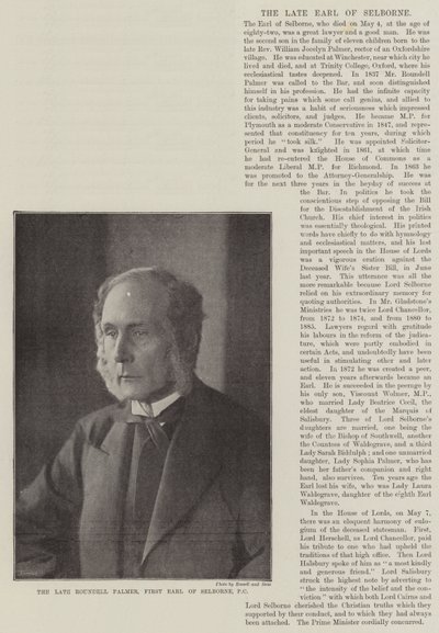 Merhum Roundell Palmer, Selborne