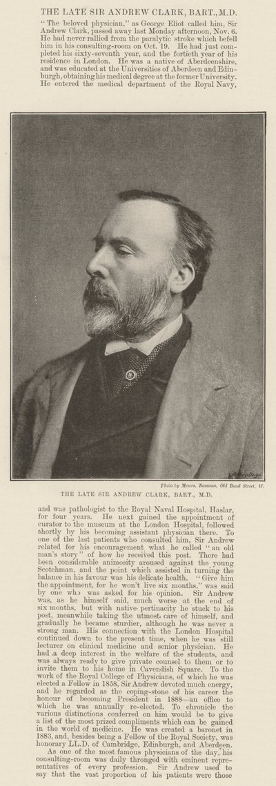 Merhum Sir Andrew Clark, Baronet, MD by English Photographer