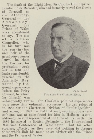 Merhum Sir Charles Hall by English Photographer