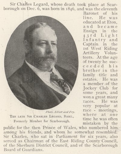 Merhum Sir Charles Legard, Baronet, eskiden Scarborough Üyesi by English Photographer