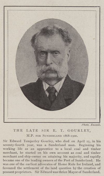 Merhum Sir ET Gourley, Sunderland 1868-1900 Milletvekili by English Photographer