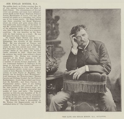 Merhum Sir Edgar Boehm, RA, Heykeltıraş by English Photographer