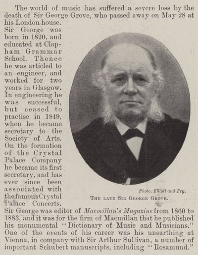 Merhum Sir George Grove by English Photographer