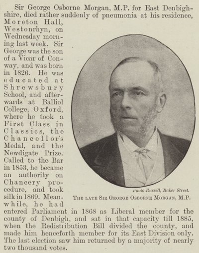 Merhum Sir George Osborne Morgan, Milletvekili by English Photographer