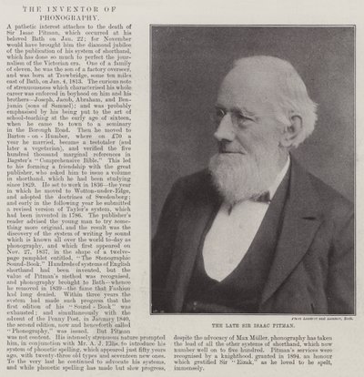 Merhum Sir Isaac Pitman by English Photographer