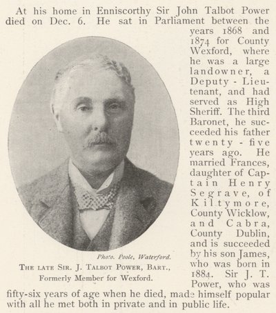 Merhum Sir J Talbot Güç, Baronet, eskiden Wexford Üyesi by English Photographer