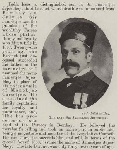 Merhum Sir Jamsetjee Jejeebhoy by English Photographer