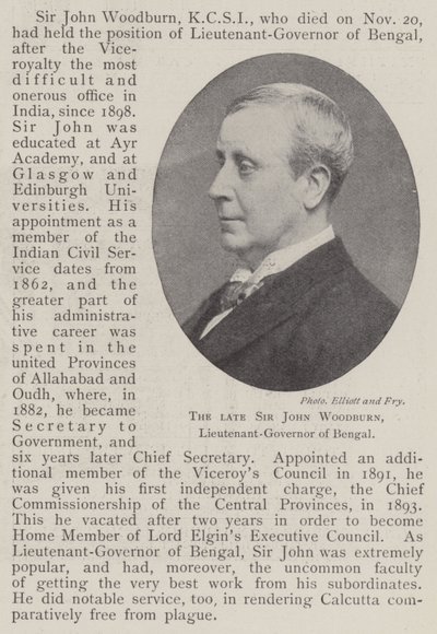 Merhum Sir John Woodburn, Bengal Valisi by English Photographer