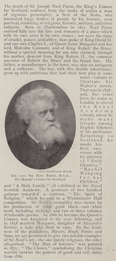 Merhum Sir Noel Paton, RSA, İskoçya için Majesteleri Limner by English Photographer