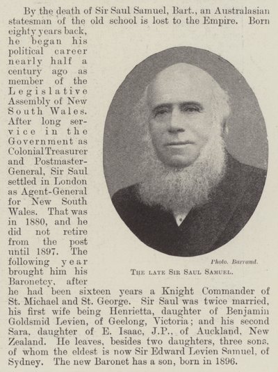 Merhum Sir Saul Samuel by English Photographer