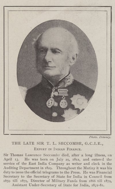Merhum Sir T L Seccombe, GCIE, Hindistan Finansı Uzmanı by English Photographer