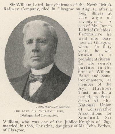 Merhum Sir William Laird, Değerli Demir Ustası by English Photographer