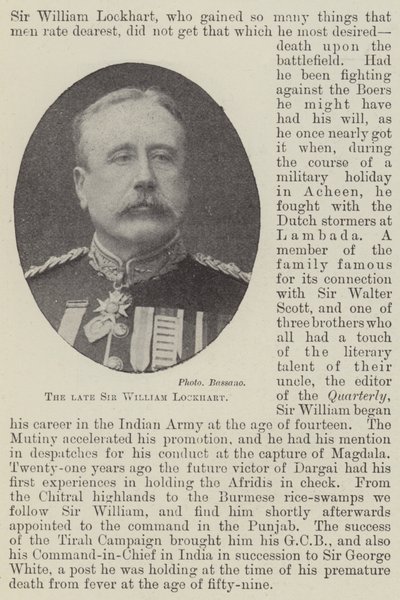 Merhum Sir William Lockhart by English Photographer