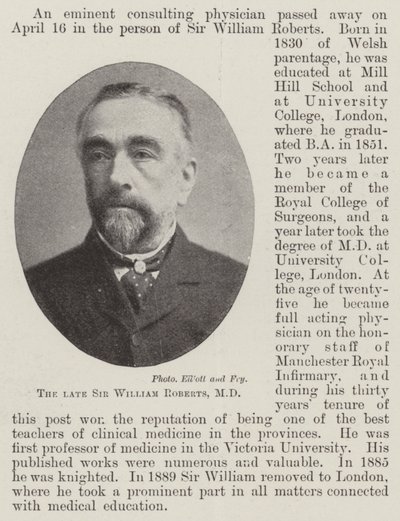 Merhum Sir William Roberts, MD by English Photographer