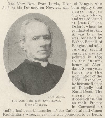 Rahmetli Muhterem Evan Lewis, Bangor Dekanı by English Photographer
