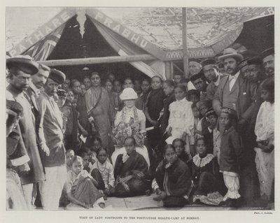 Lady Northcote'un Bombay'daki Portekiz Sağlık Kampını Ziyareti by English Photographer