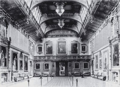Waterloo Odası, Windsor Kalesi (s/b fotoğraf) by English Photographer