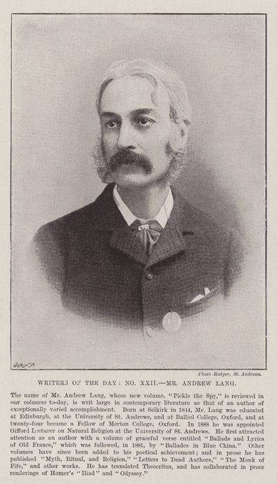 Günün Yazarları, Bay Andrew Lang by English Photographer