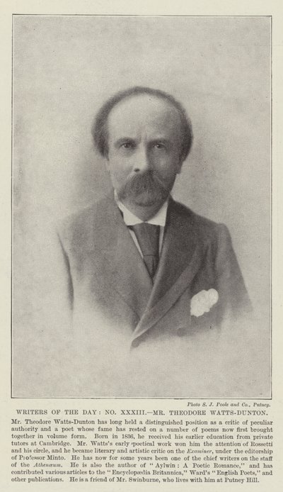Günün Yazarları, Bay Theodore Watts-Dunton by English Photographer