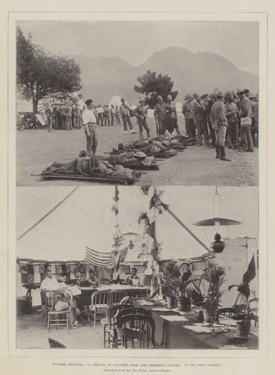 Wynberg Hastanesi, Lord Robertss Sütunundan Yaralıların Gelişi, Saha Kütüphanesi by English Photographer