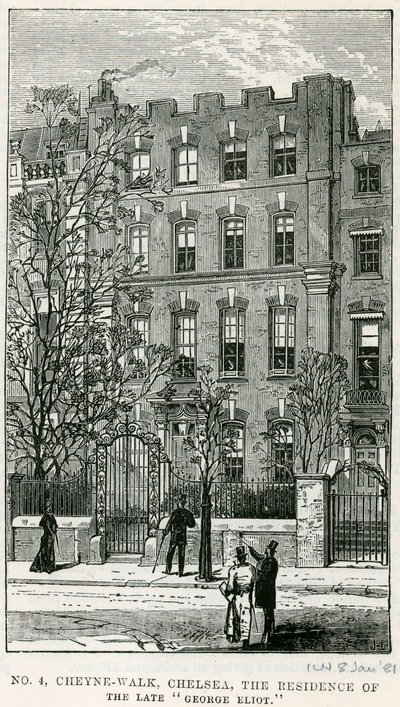 4 Cheyne Walk, Chelsea, merhum George Eliot