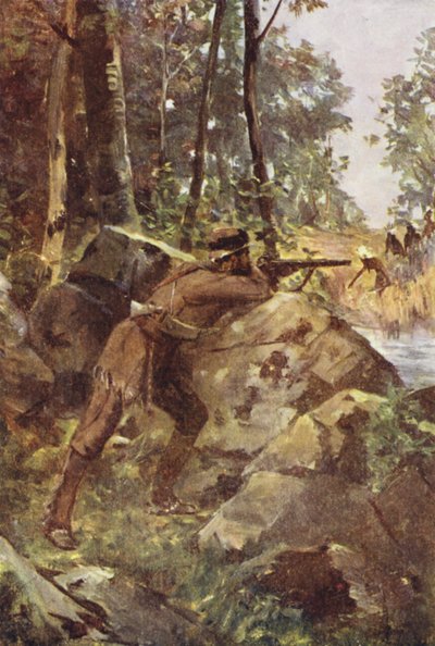 Bir Backwoodsman (renkli taş) by English School