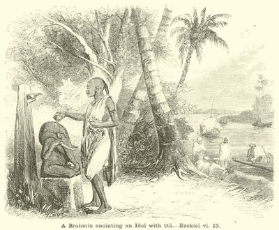 Bir idolü yağla mesheden bir Brahman, Ezekiel, vi, 13 by English School