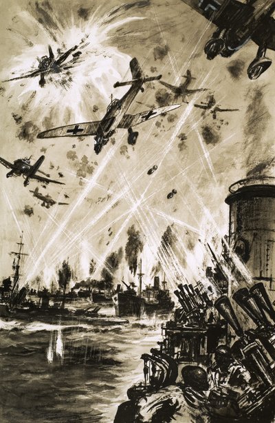 Alman Stukas saldırısı altında İkinci Dünya Savaşı