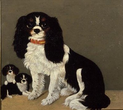 Puppies ile Cavalier King Charles Spaniel (64046 çifti) by English School