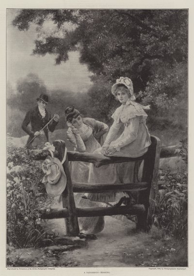 Tehlikeli Bir Geçiş (gravür) by English School