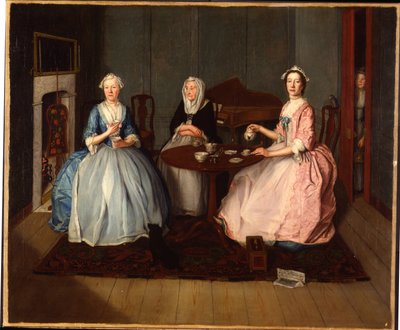 İç Mekanda Çay İçen Bir Aile, c.1740 by English School