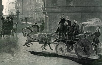 Yangına giden yolda bir itfaiye aracı by English School