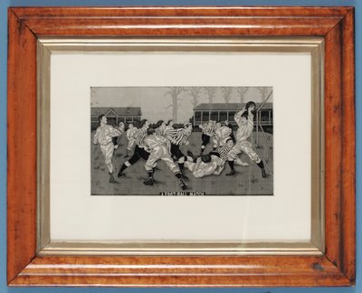 Bir Futbol Maçı (bw litografi) by English School