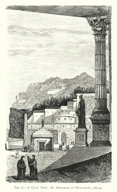 Bir Yunan Mezarı, Themistokles Anıtı, Atina (gravür) by English School