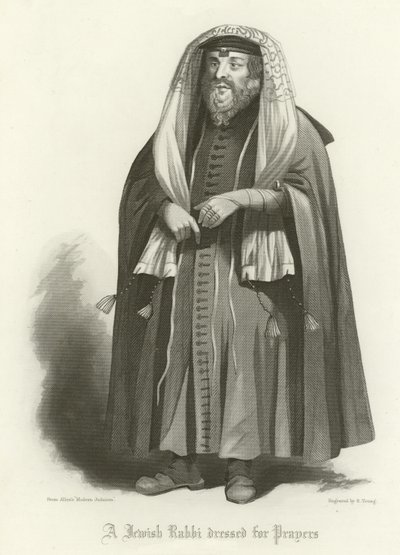 Dua için giyinmiş bir Yahudi haham by English School