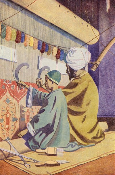 Küçük Bir Halıcı (renkli taş baskı) by English School