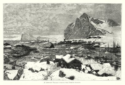 Balık Tutma Mevsiminde Bir Lofoten Köyü (gravür) by English School