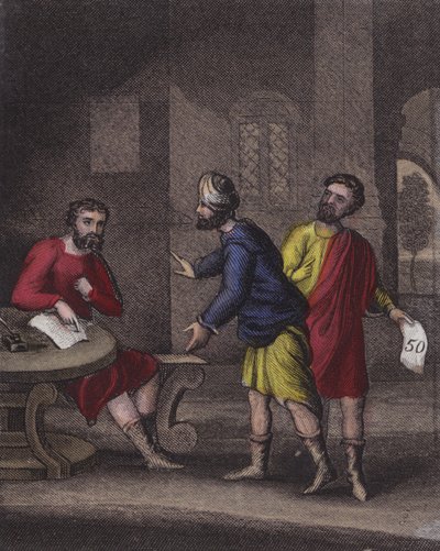 Vekilharcının haksız olduğunu kanıtlayan bir Lord vardı... (renkli gravür) by English School
