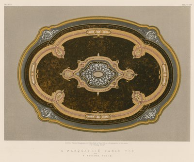 Bir Marquetrie Masa Üstü, H Ahrens, Paris by English School