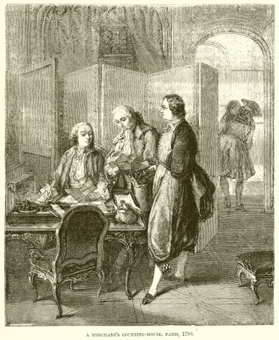 Bir Tüccar Sayma Evi, Paris, 1790 by English School