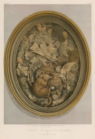A Cain tarafından Bronz için Balmumundan Bir Model, Paris (kromolito) by English School