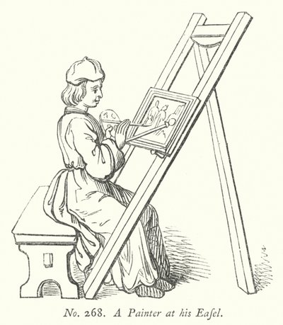 Şövalesinin Başında Bir Ressam (gravür) by English School