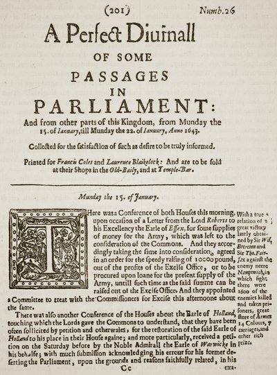 A Perfect Diurnall, Sayı 26, 1643