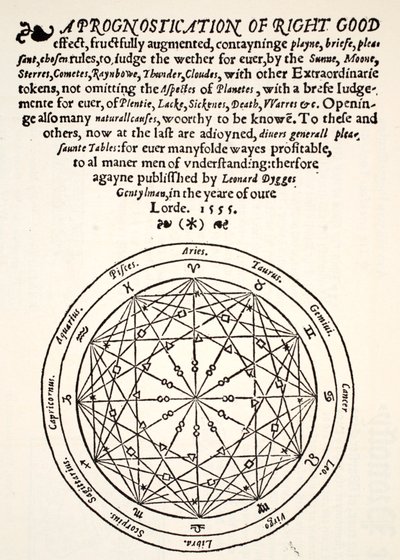 Doğru İyiliğin Öngörüsü, Leonard Dygges, Thomas Gemini tarafından basılmıştır, Blacke Friars, Londra, 1555 by English School